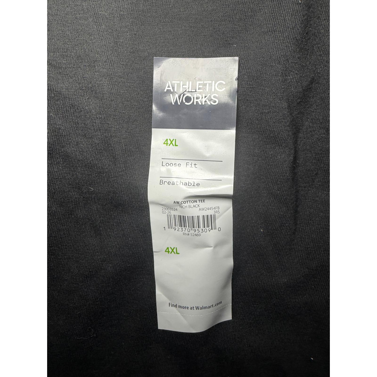 Athletic Works 2-Pack T-Shirt Mens 4xl Black New Loose Fit Breathable Cotton Tee — image 3 of 3